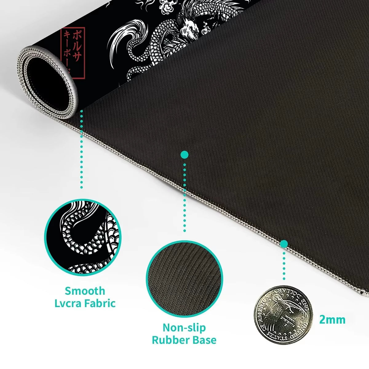 Chinese Dragon Gaming Rubber Mousepad - XXL